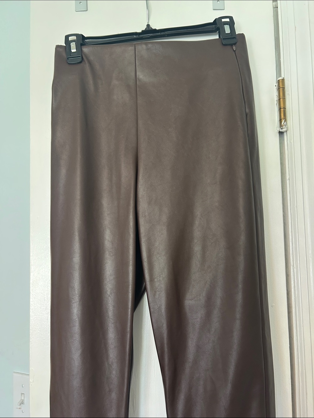Old Navy Faux Leather Straight Leg Pants in Brown